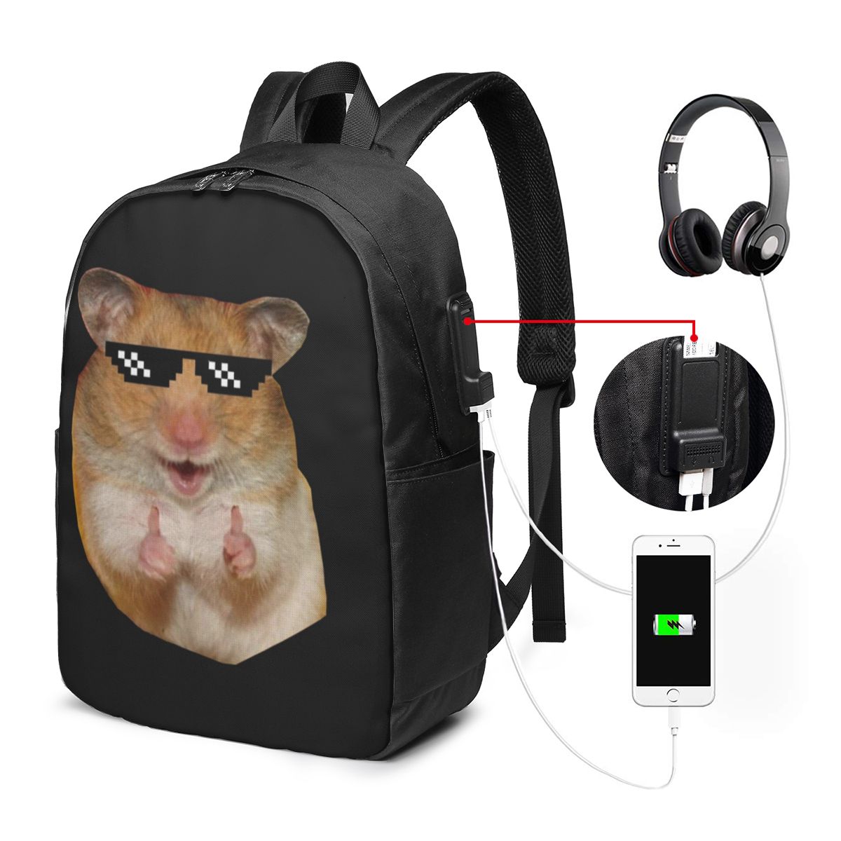 Women'S Bags - Mochila engraçada de hamster, bolsa de
