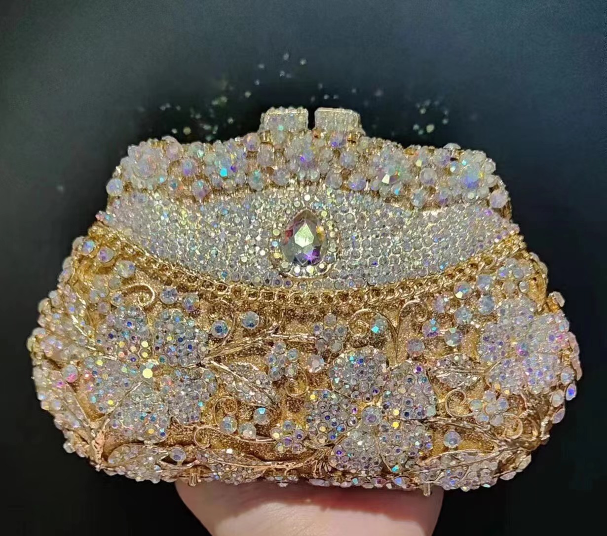 Women Bags Gold - Bolsa de Noite Feminina Dourada com