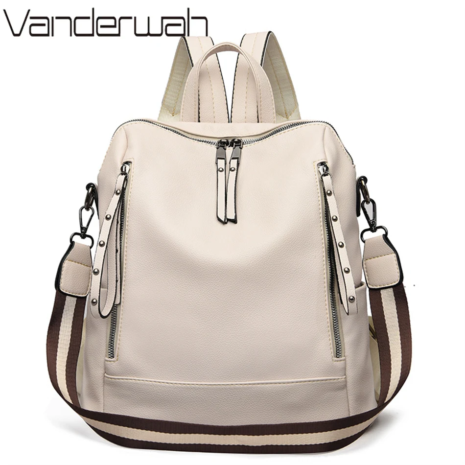 Women Bags Luxury Brands - Mochilas multifuncionais de couro macio para