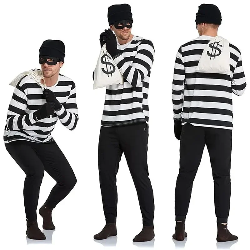 Women Bags Europe - Convict ladrão cosplay traje feminino listra
