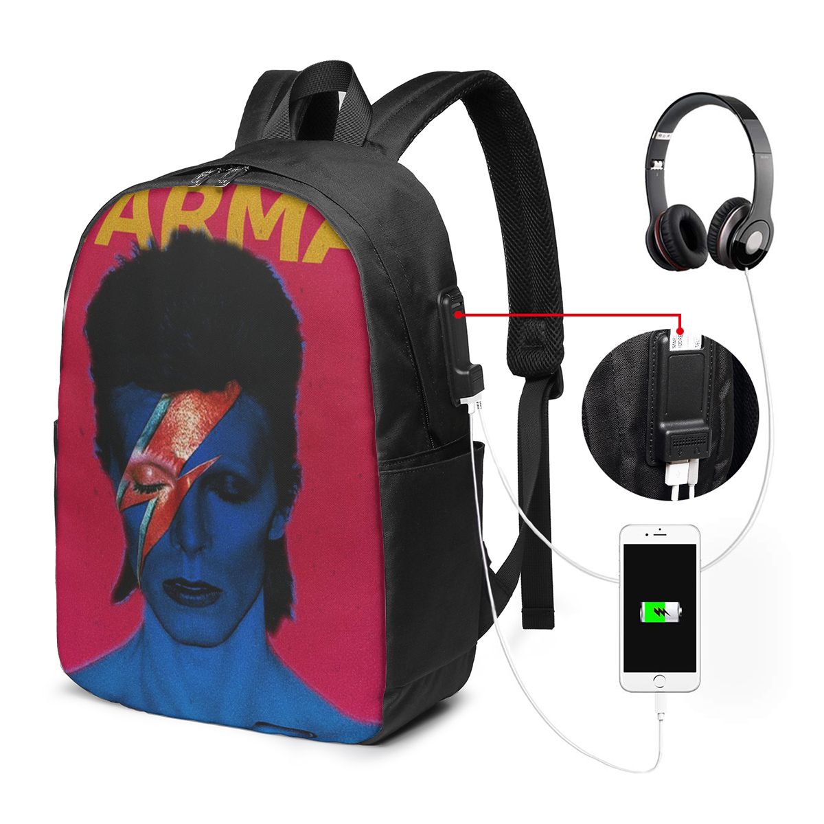 Women'S Bags - Mochila Davids Bowied para viagem, bolsa