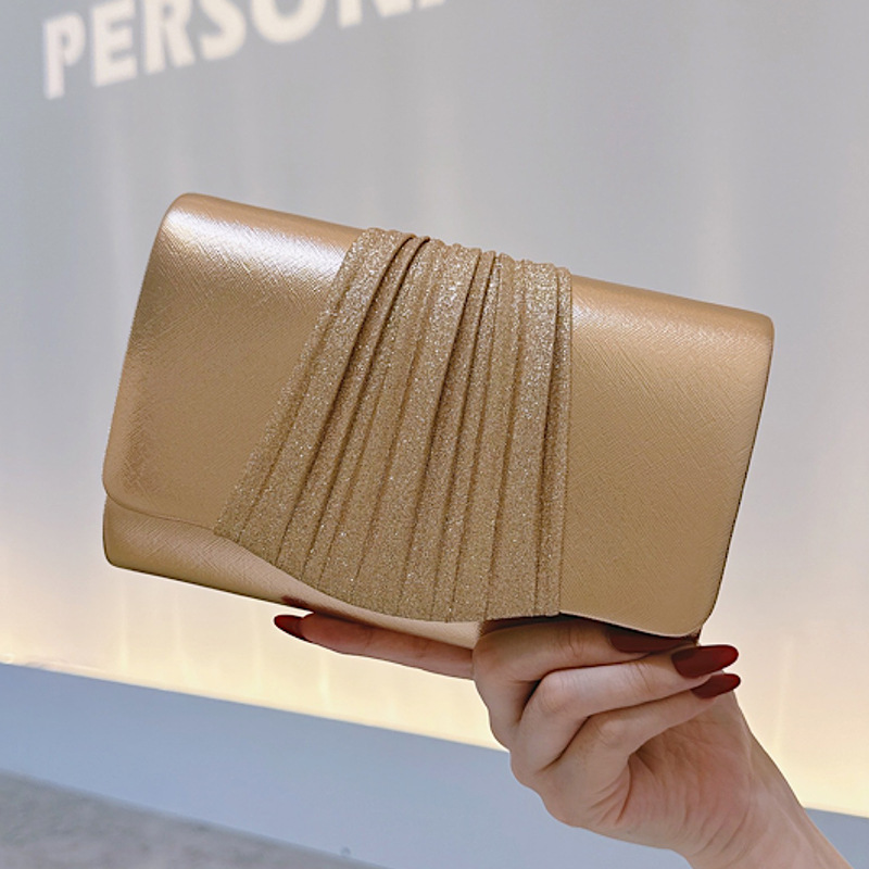 Women Bags Gold - Bolsa de mão pequena dourada para