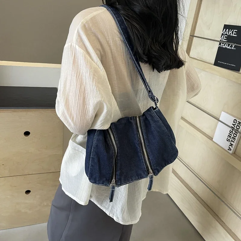 Sólido zíper denim versátil bo - Women'S Bags New Look avaliação e preço