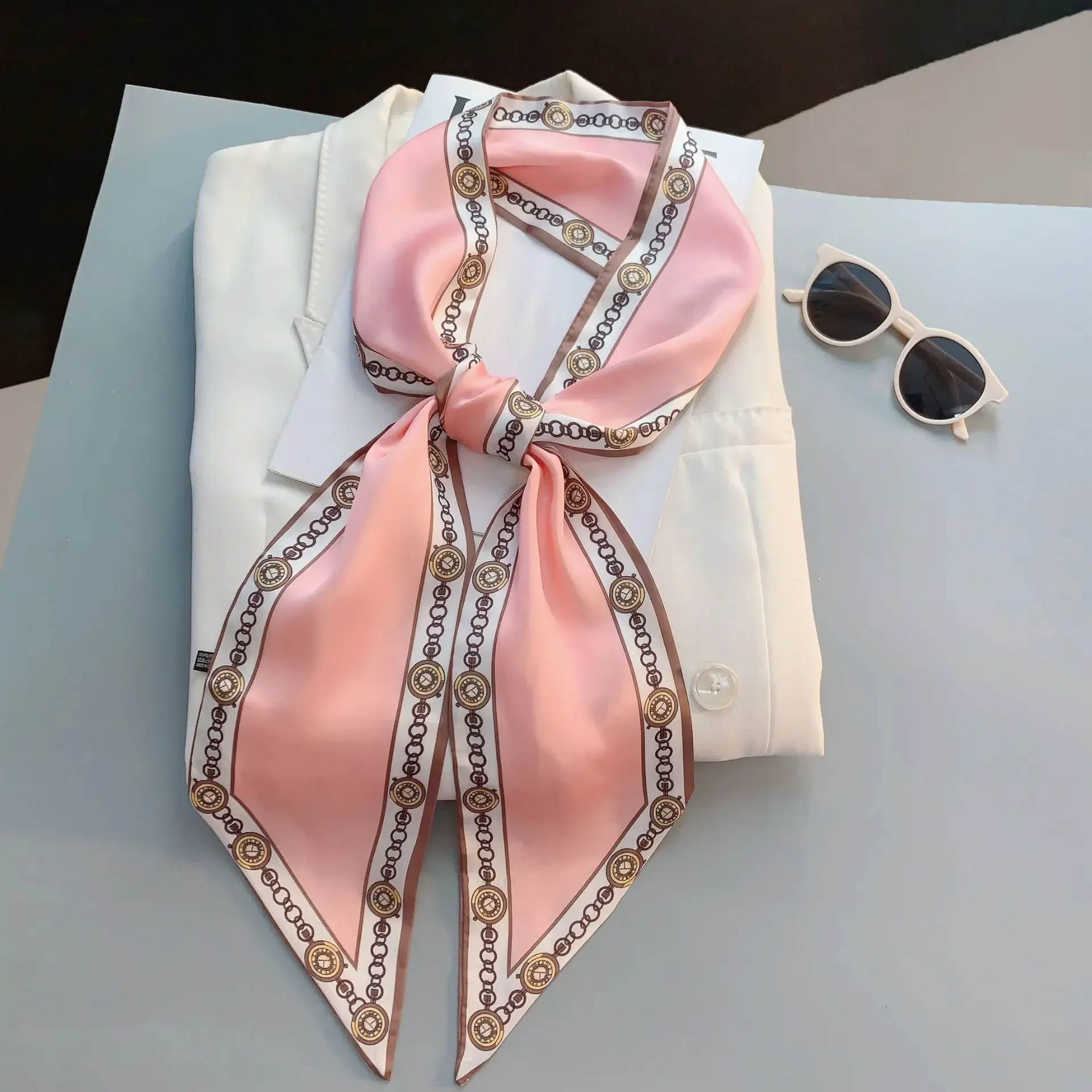 Lenço Estreito Estampado Xadre - Women Bags Luxury Brands avaliação e preço