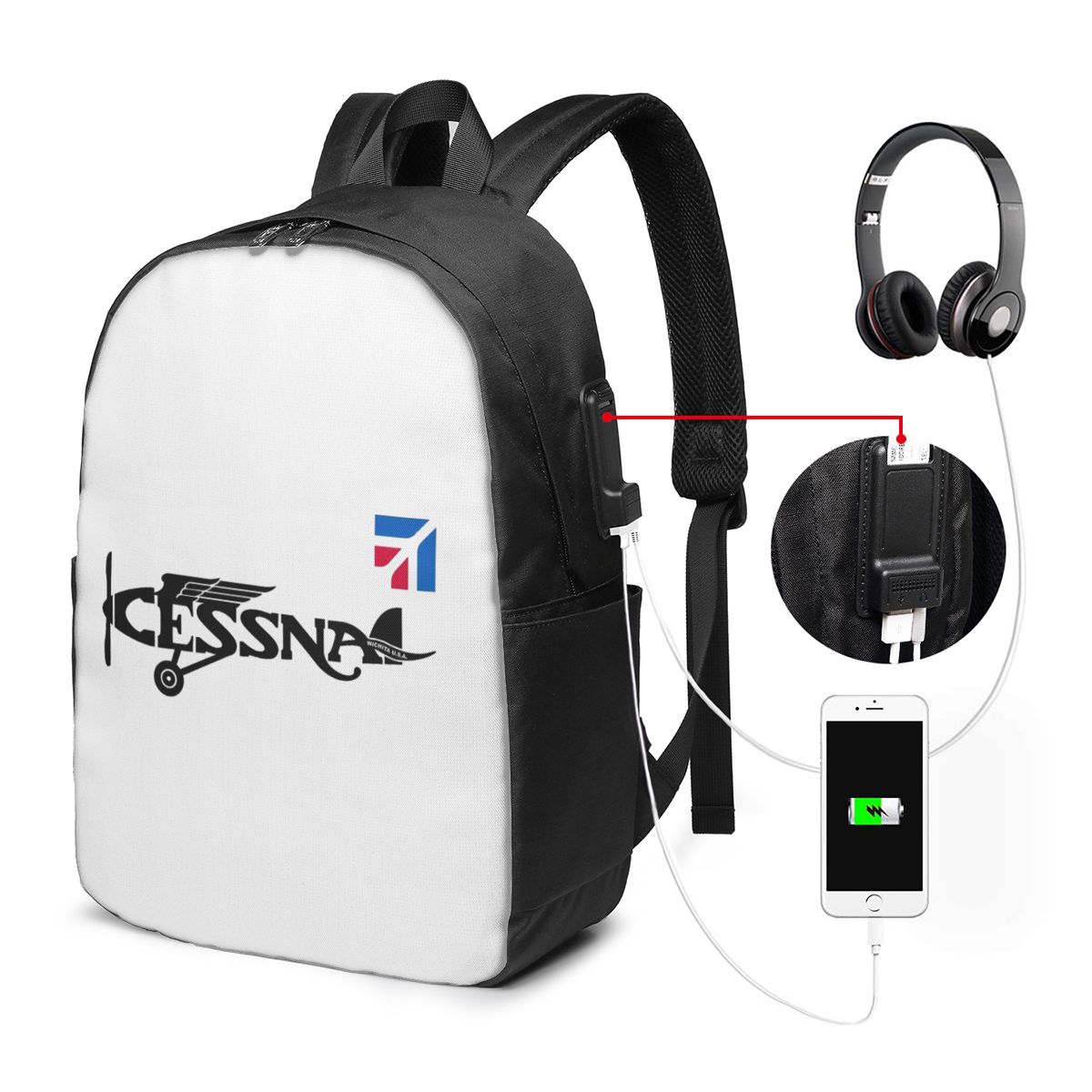 Mochila com logotipo Cessna, b - Women'S Bags avaliação e preço