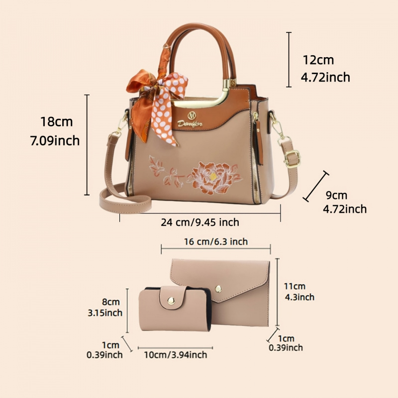 Conjunto de 3 bolsas bordadas  - Women'S Bags Handbags avaliação e preço