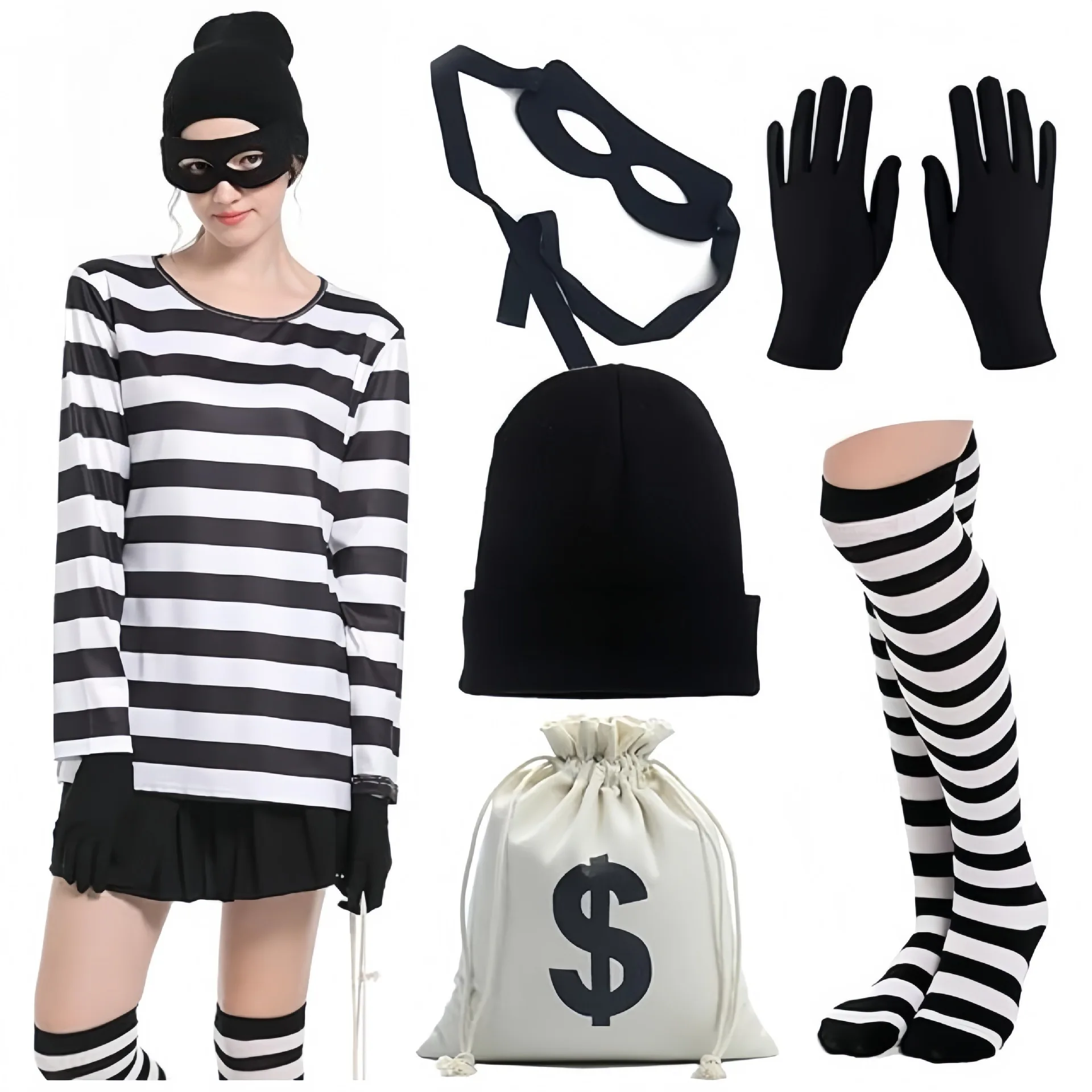 Convict ladrão cosplay traje f - Women Bags Europe avaliação e preço