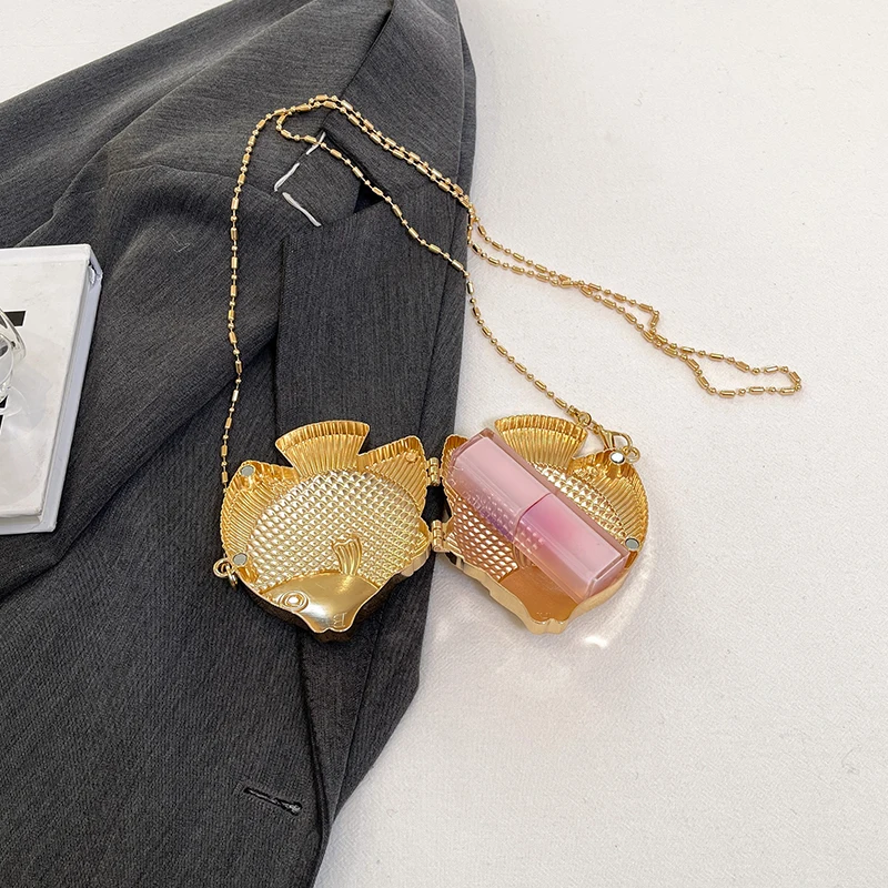 Bonito pequeno peixe forma de  - Women Bags Gold avaliação e preço