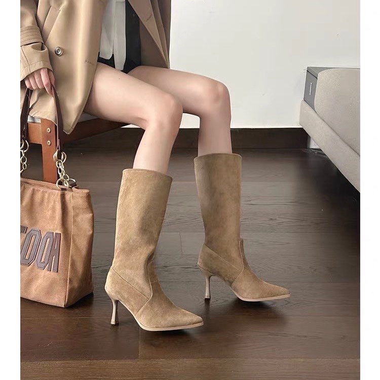 Botas modernas de camurça de v - Women Bags Sale avaliação e preço