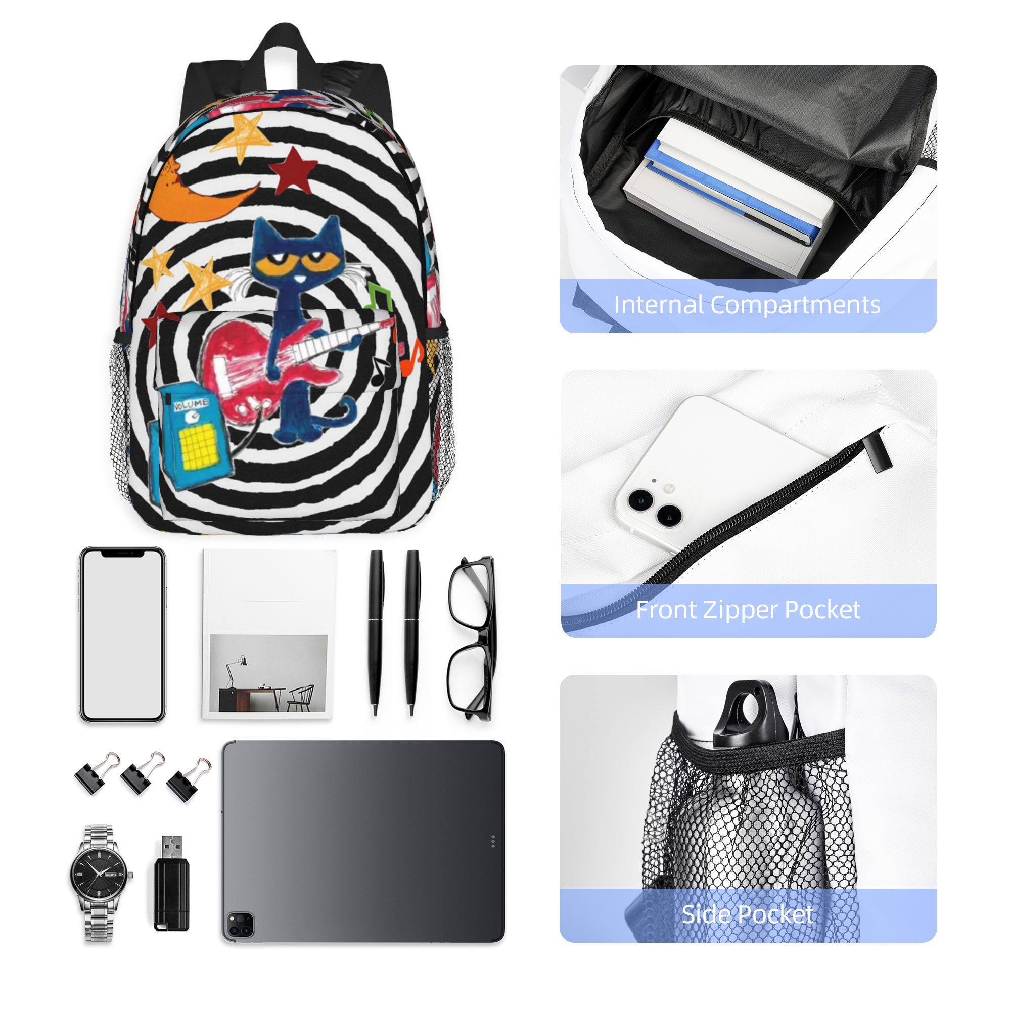 Mochila Pete The Cat, grande c - Women Bags Discount avaliação e preço